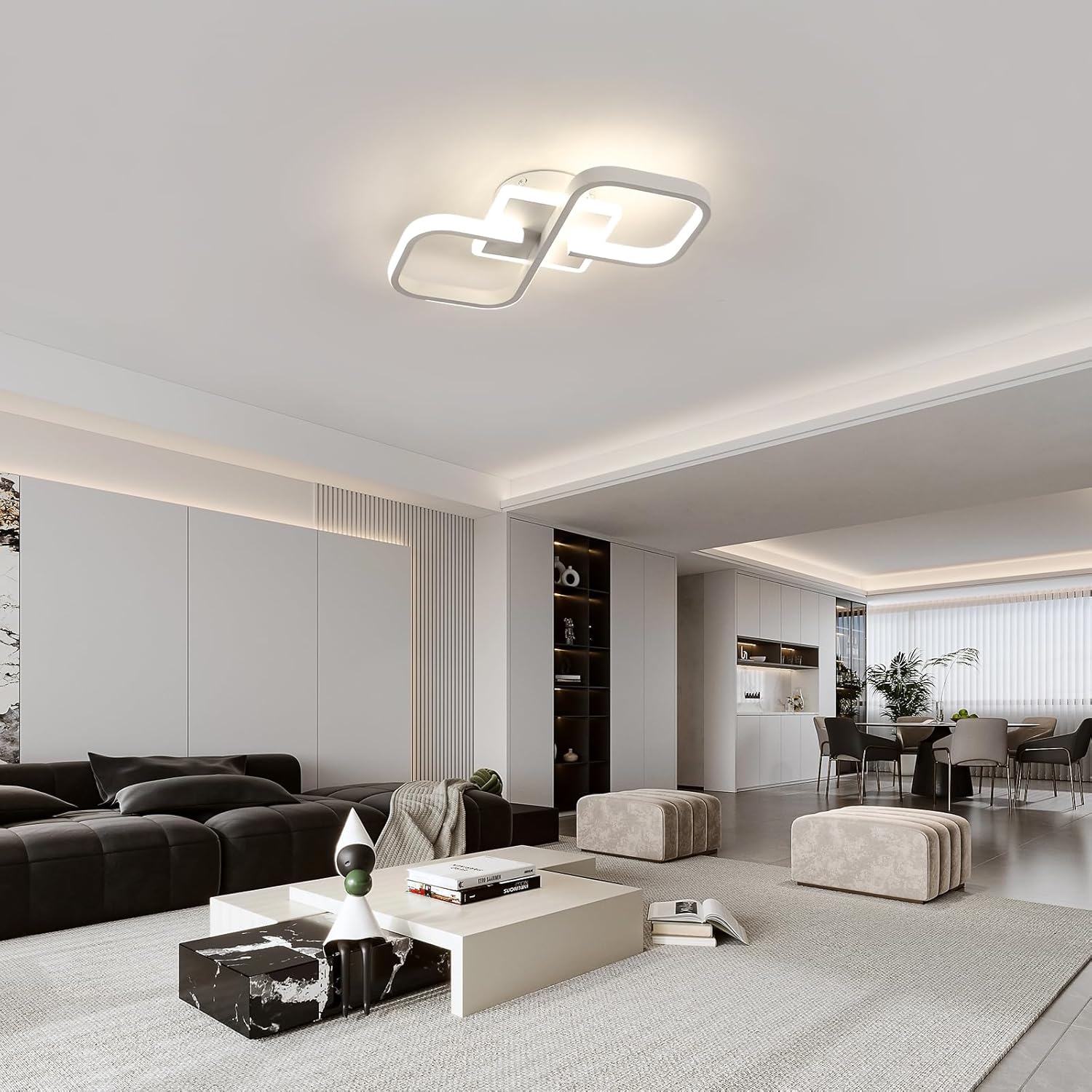 Plafoniera da soffitto di legno per soggiorno led 24w 3000k