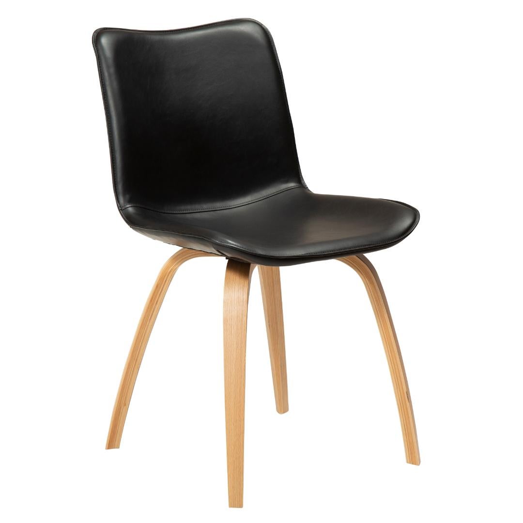 Glee Dan-Form krzesło stołowe PU skóra sztuczna czarny.