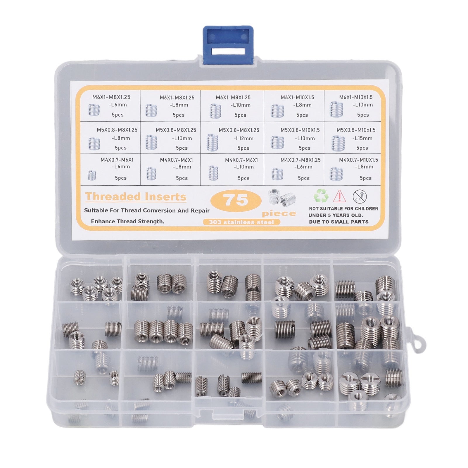 Kit de reparación de roscas - 75 piezas de insertos roscados | Leroy Merlin