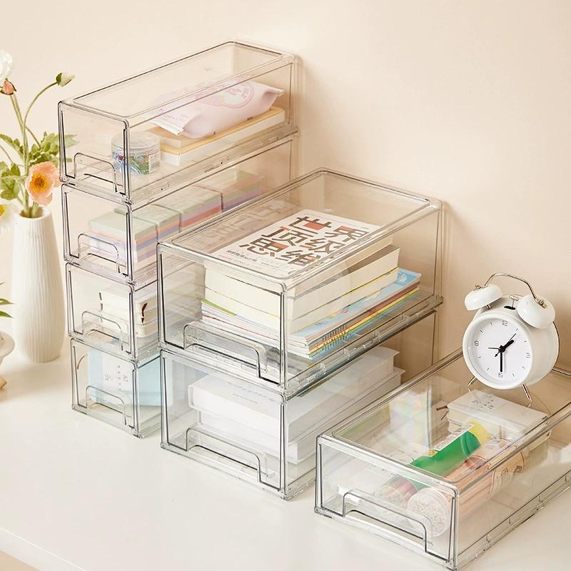 Organiseur de tiroir acrylique ClearView grande capacité anti-poussière empilable pour petits objets bureau cosmétiques - 2