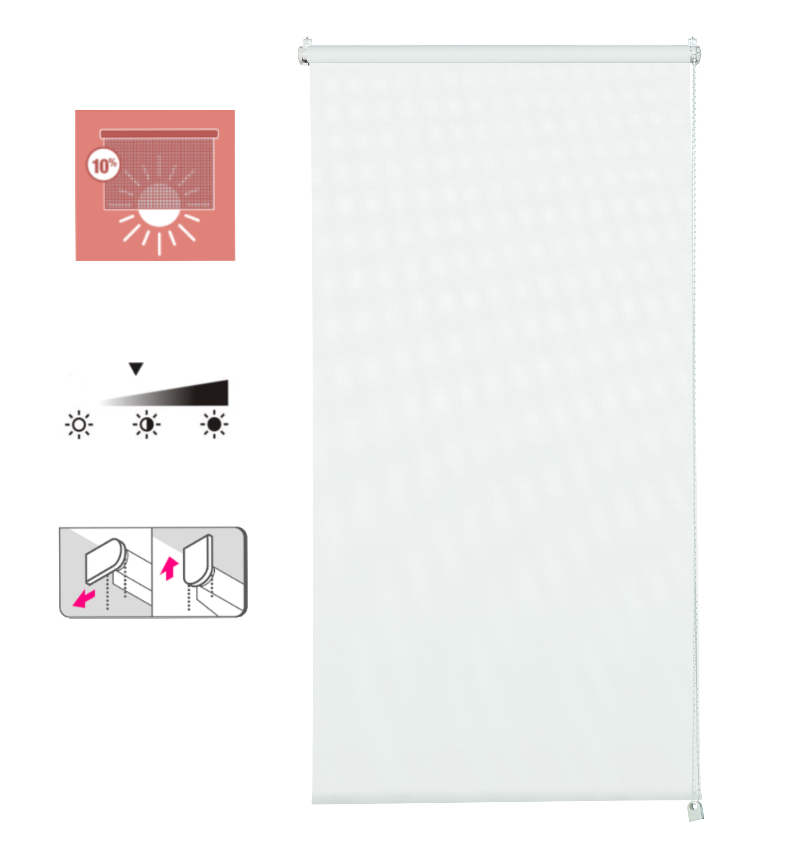 INSPIRE - Store enrouleur screen - l.60 x 190 cm - Blanc - 4