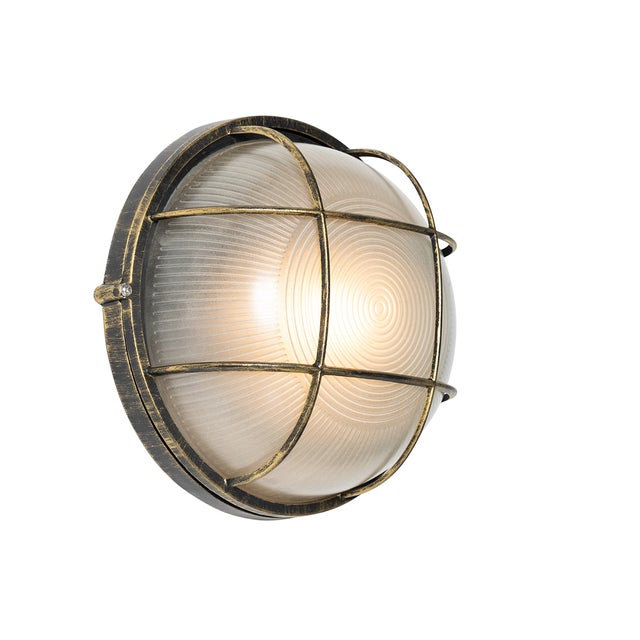 Lampada da parete per esterni industriale oro antico IP44 - Hanneke