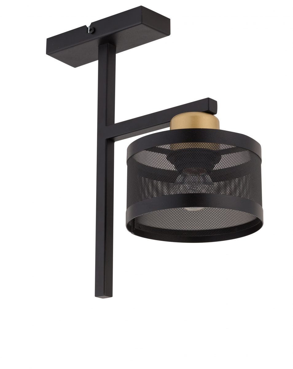 Lampa sufitowa wisząca Off czarno-złota 1xE27x15W dekoracyjna wym: 32 x 28 x 15 cm metal SIGMA