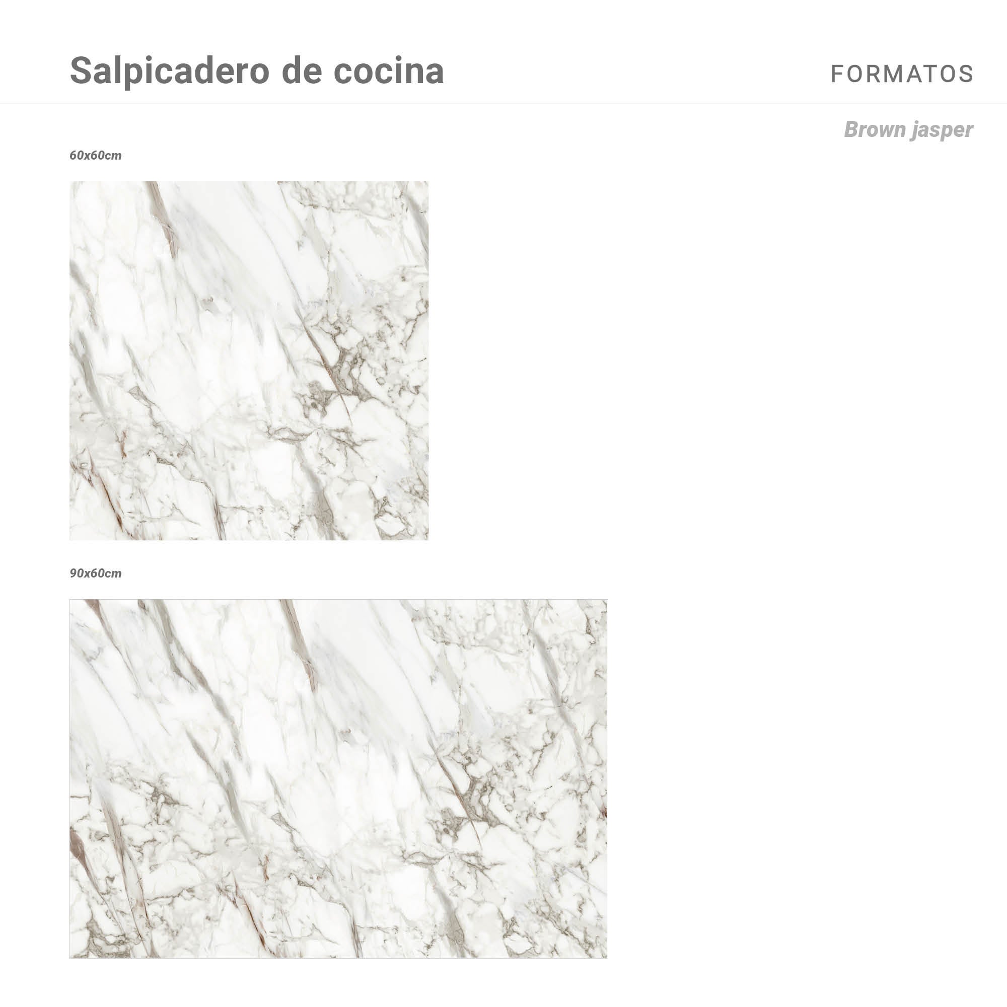 PANNELLO DECORATIVO DELLA CUCINA IN ALUMINIO Brown jasper L 90 x H 60 cm - 4