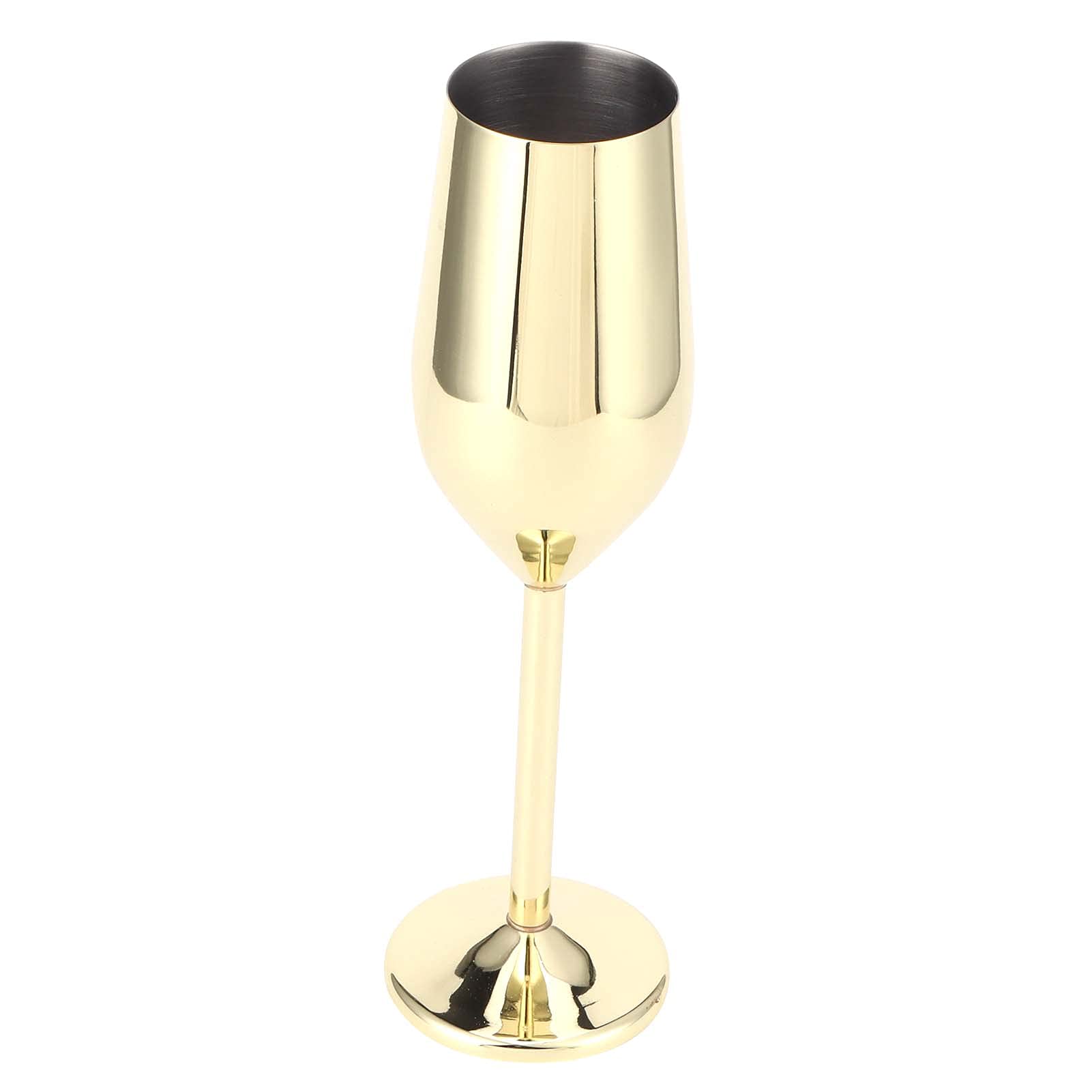 Copa de copa de champán de acero inoxidable de 200 ml para bar, fiesta, banquete, picnic (chapada en oro)