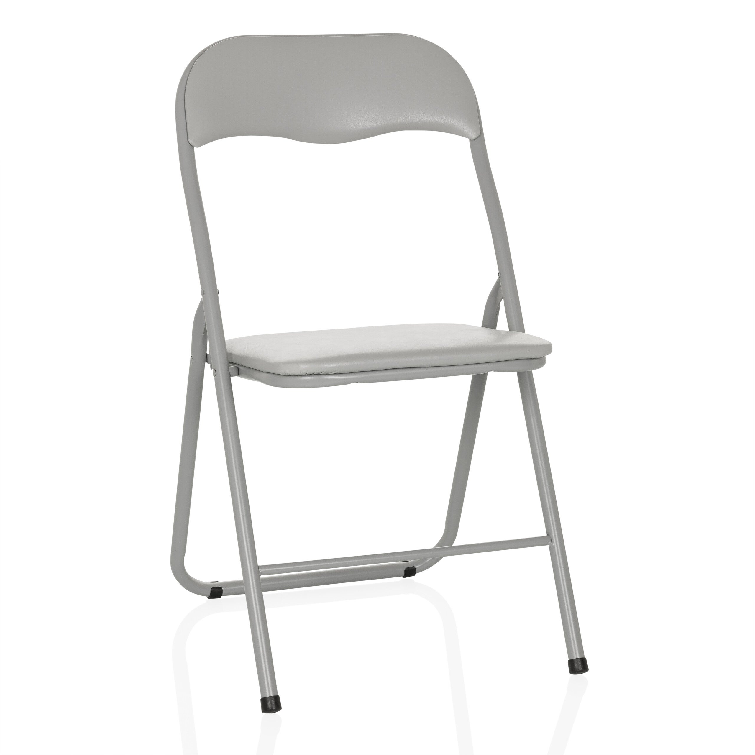 Chaise Pliante Rembourrée TUDELA II Hjh OFFICE - Tissu Gris Clair, Jusqu'à 130 Kg, Idéale Visiteurs Et Salle De Conférence