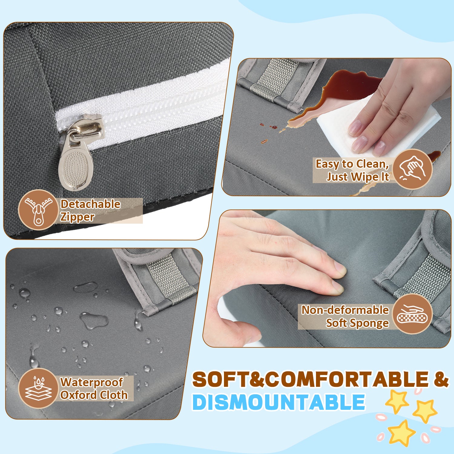 RéHausseur De Chaise BéBé Éponge haute densité Nomade RéGlable, 6 - 36 Mois Coussin Rehausseur - 3