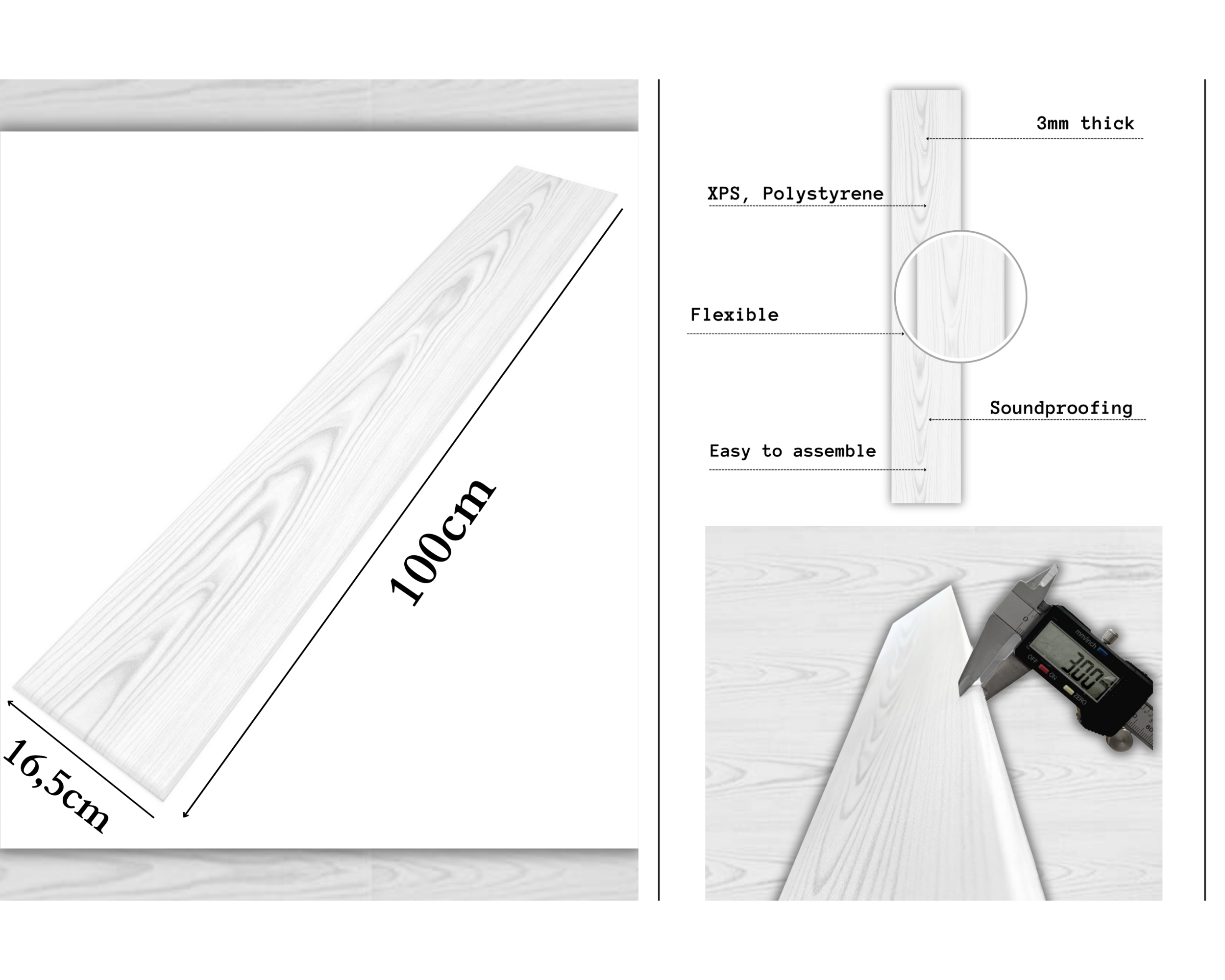 6 m² / 36 pièces dalles de plafond panneaux de plafond lambris en bois aspect imitation POLYSTYRÈNE MATÉRIAU Noyer 2 mm d'épaisseur P02 - 3