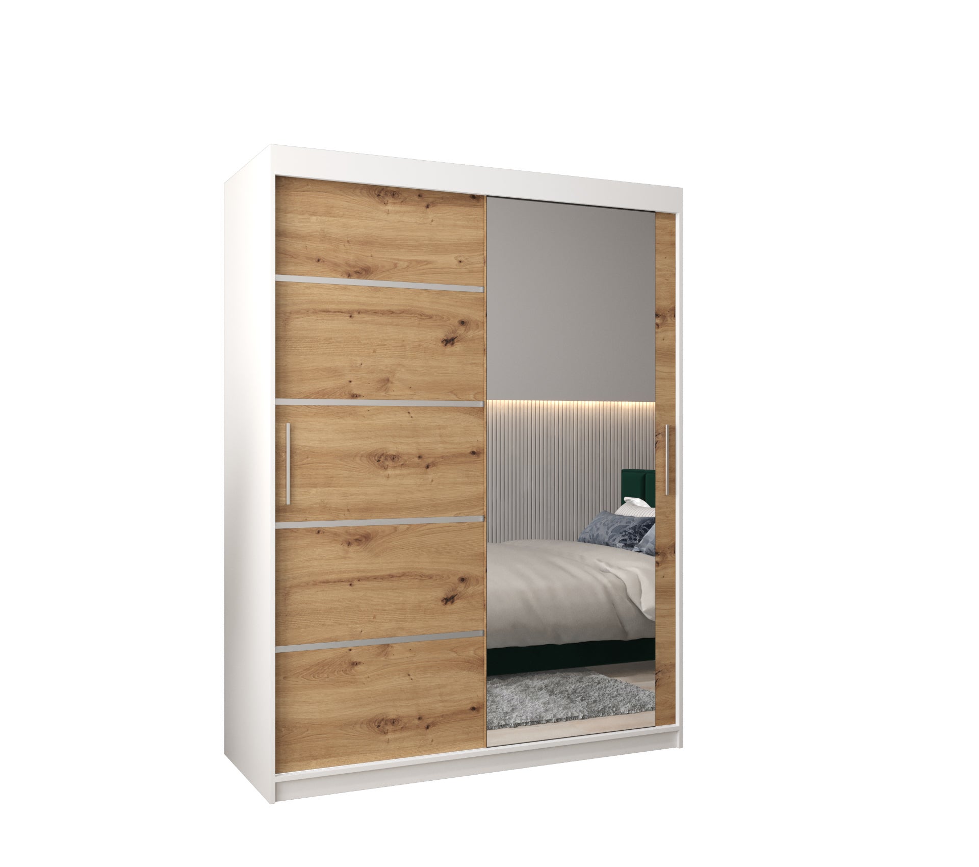Szafa przesuwna garderoba Verona 2 150 x 62 x 200 cm Biały + Artisan - Abiks Meble