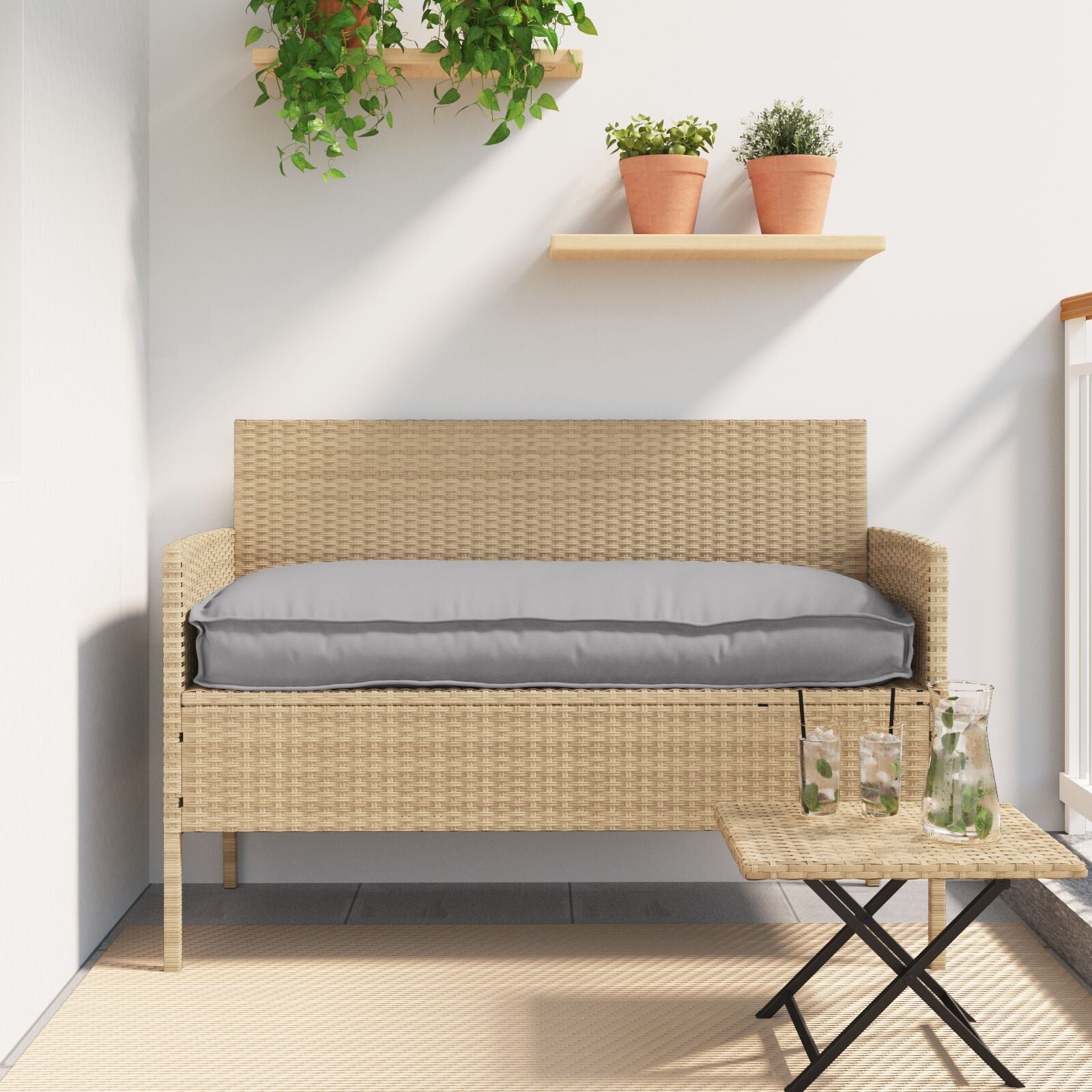 Zestaw poduszek na paletę 2 pcs Szary 150 x 40 x 8 cm vidaXL