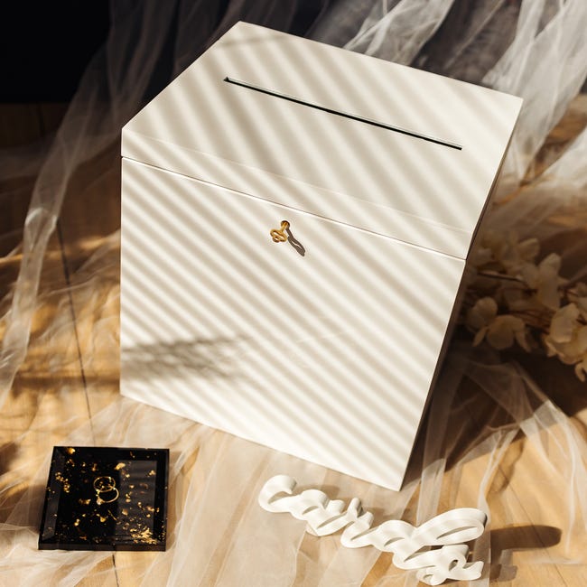 Creative Deco Boite en Bois pour Enveloppes | 29 x 25 x 30 cm ( /- 0,5 cm) | Boîte Personnalisée pour Cartes avec Votre Texte | Urne Mariage et Creative Deco Boite en Bois pour Enveloppes | 29 x 25 x 30 cm ( /- 0,5 cm) | Boîte Personnalisée pour Cartes avec Votre Texte | Urne Mariage et
