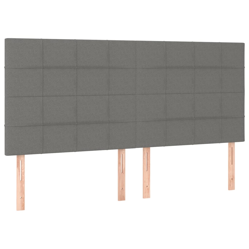 Cadre de lit sans matelas gris foncé 180 x 200 cm tissu - 9