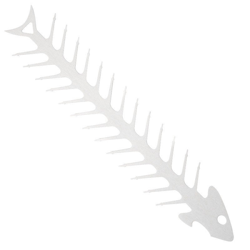 Forma pentru frigarui Flippy, model oase de peste, inox, 30 x 6 cm