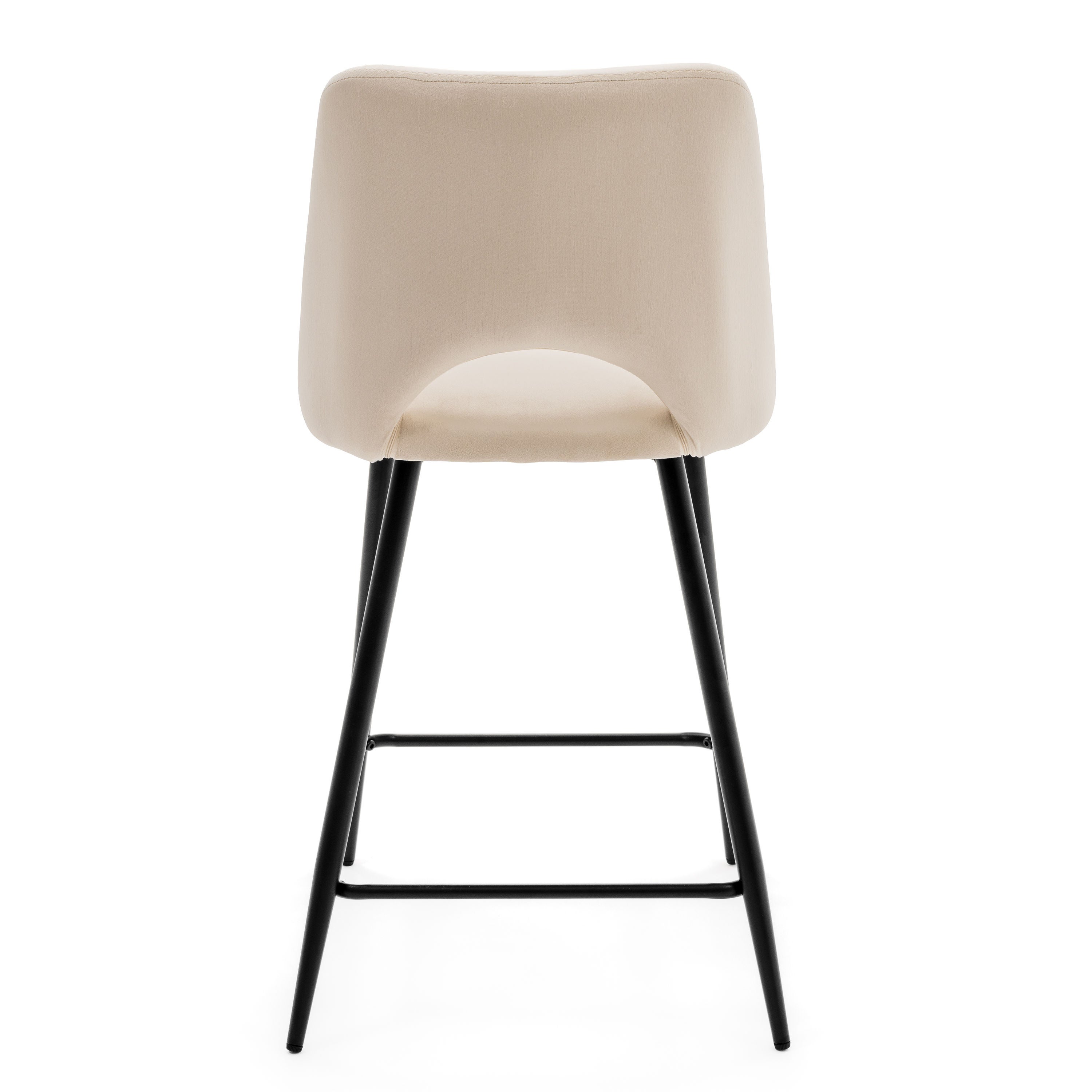 Hoker tapicerowany welurowy do salonu jadalni barowy ORO beżowy - 7