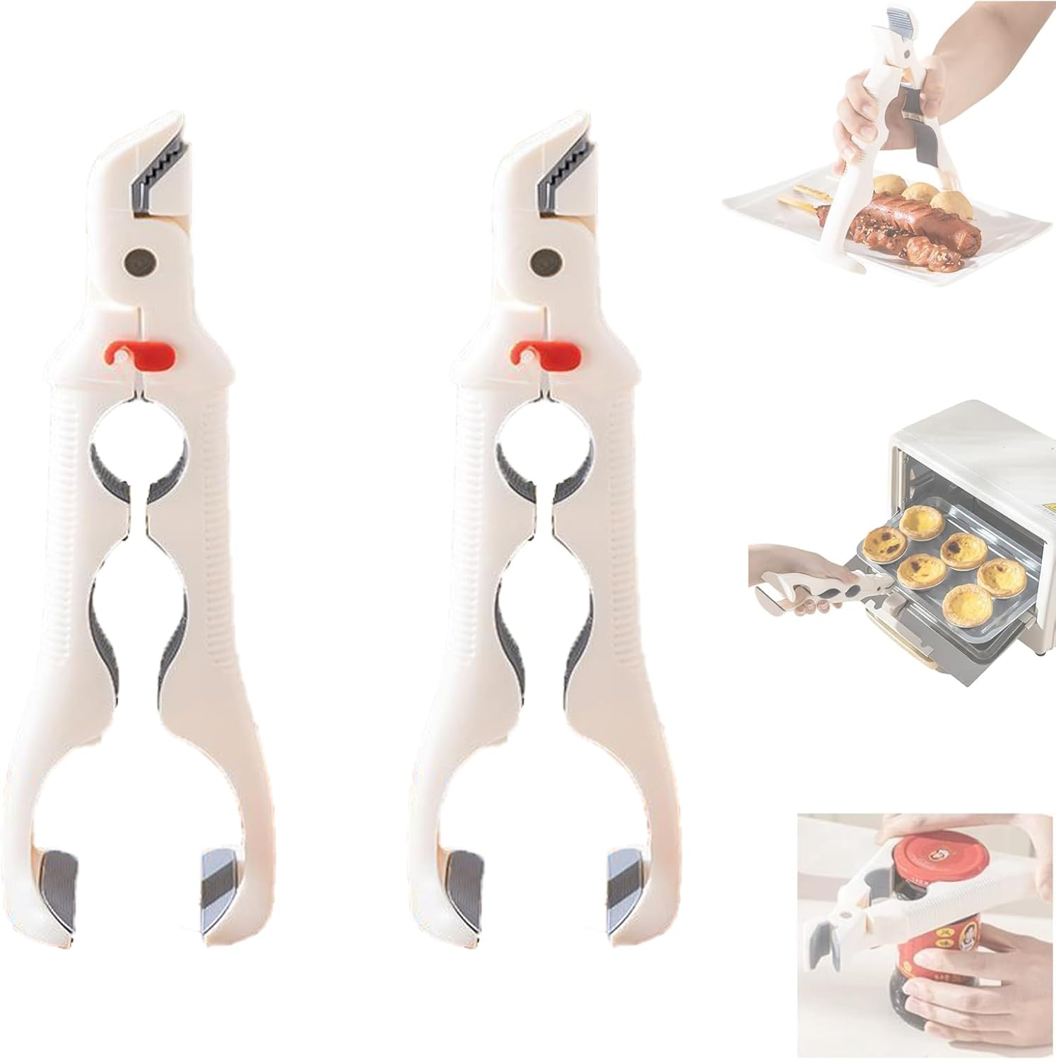 szt. szczypiec do gorących naczyń, wielofunkcyjne silikonowe szczypce kuchenne 3 w 1, izolujące ciepło i odporne na oparzenia, nadające się do kuchen