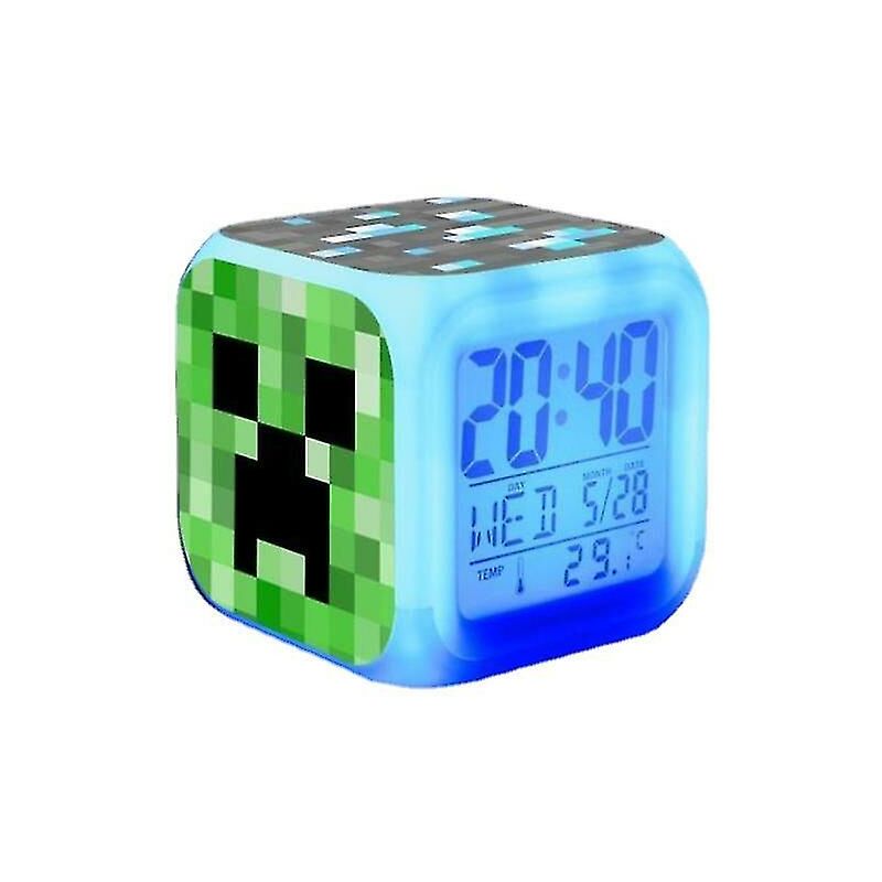 Réveil Minecraft Creeper Icon – Occasion, Parfait état, Sans Boîte, Pile AA Requise