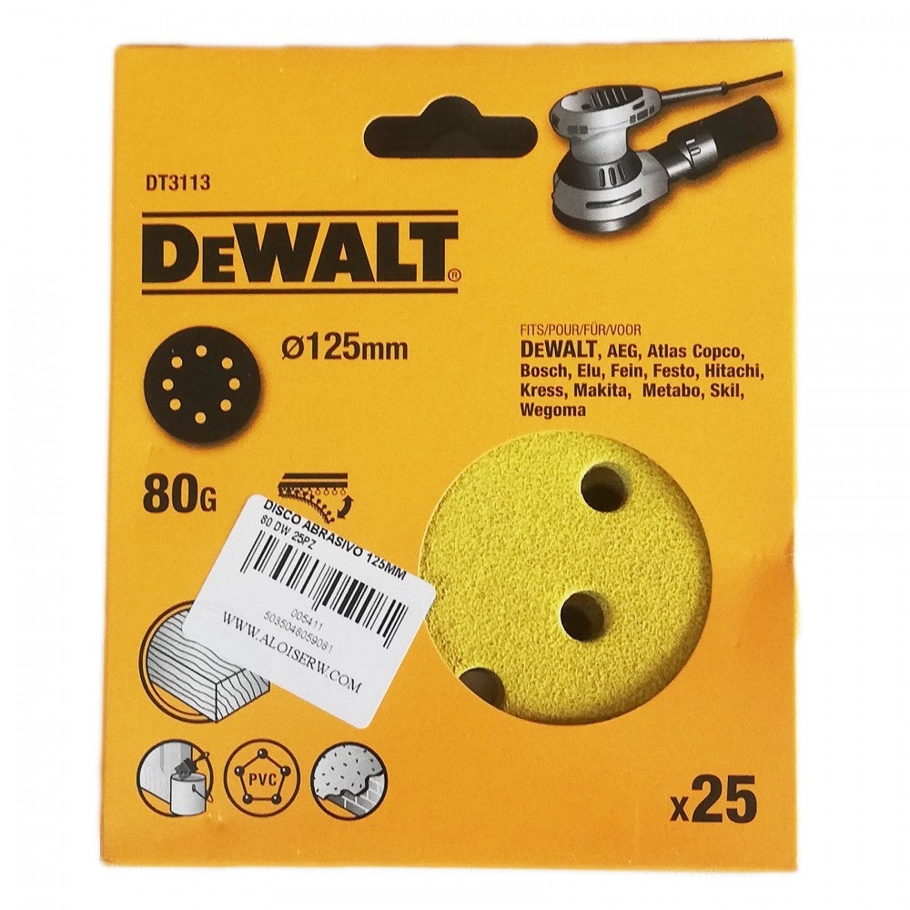 DeWALT - Disques à poncer - 8 perforations - DT3111 - 6