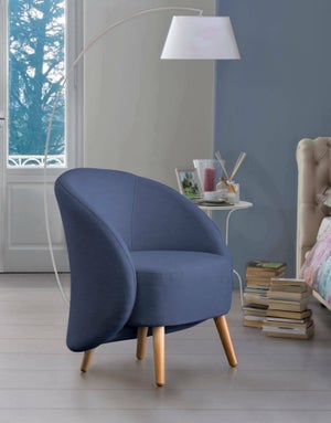 Fauteuil Relaxant Avec Accoudoirs - Cadre Bois Massif, Tissu Lin, Inclinable, Coussin Lombaire Inclus