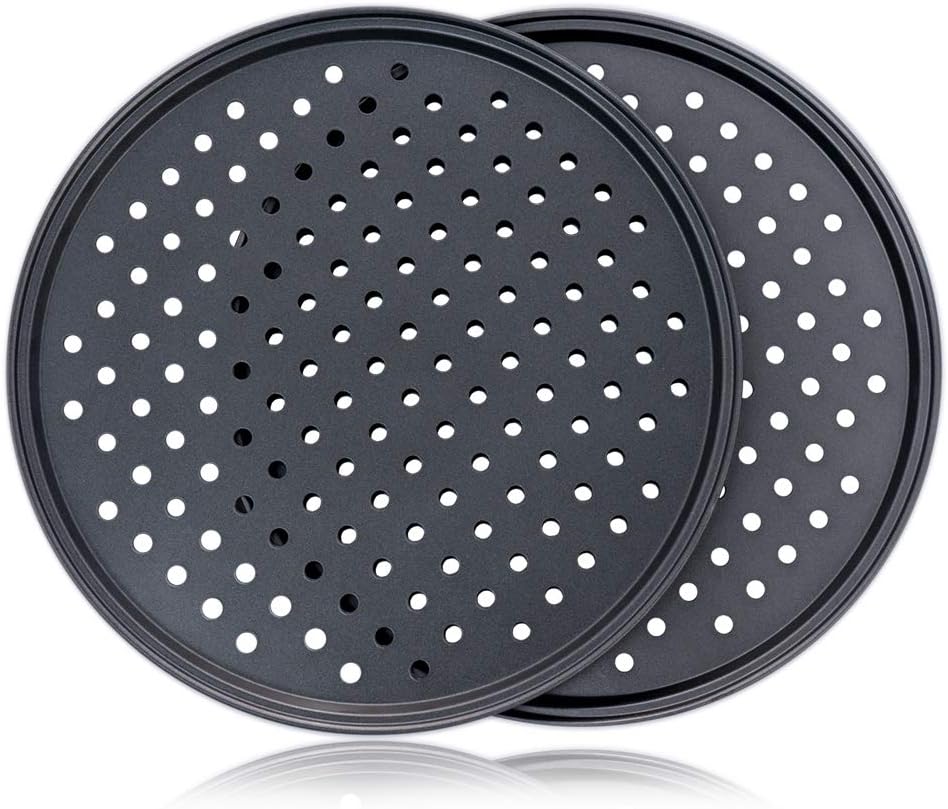 Set Di 2 Teglie R Tonde Da 20 Cm In Acciaio Al Carbonio – Antiaderenti Con Manico Per Torte, Pizza E Dolci