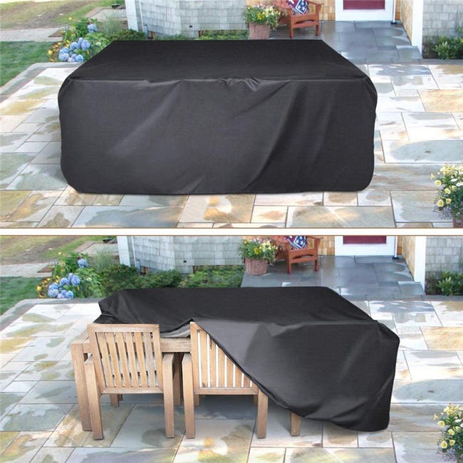 Copertura Impermeabile Per Tavoli Da Giardino - Tessuto Oxford 420D, Resistente UV E Strappo - Con Cordino Di Fissaggio Antivento