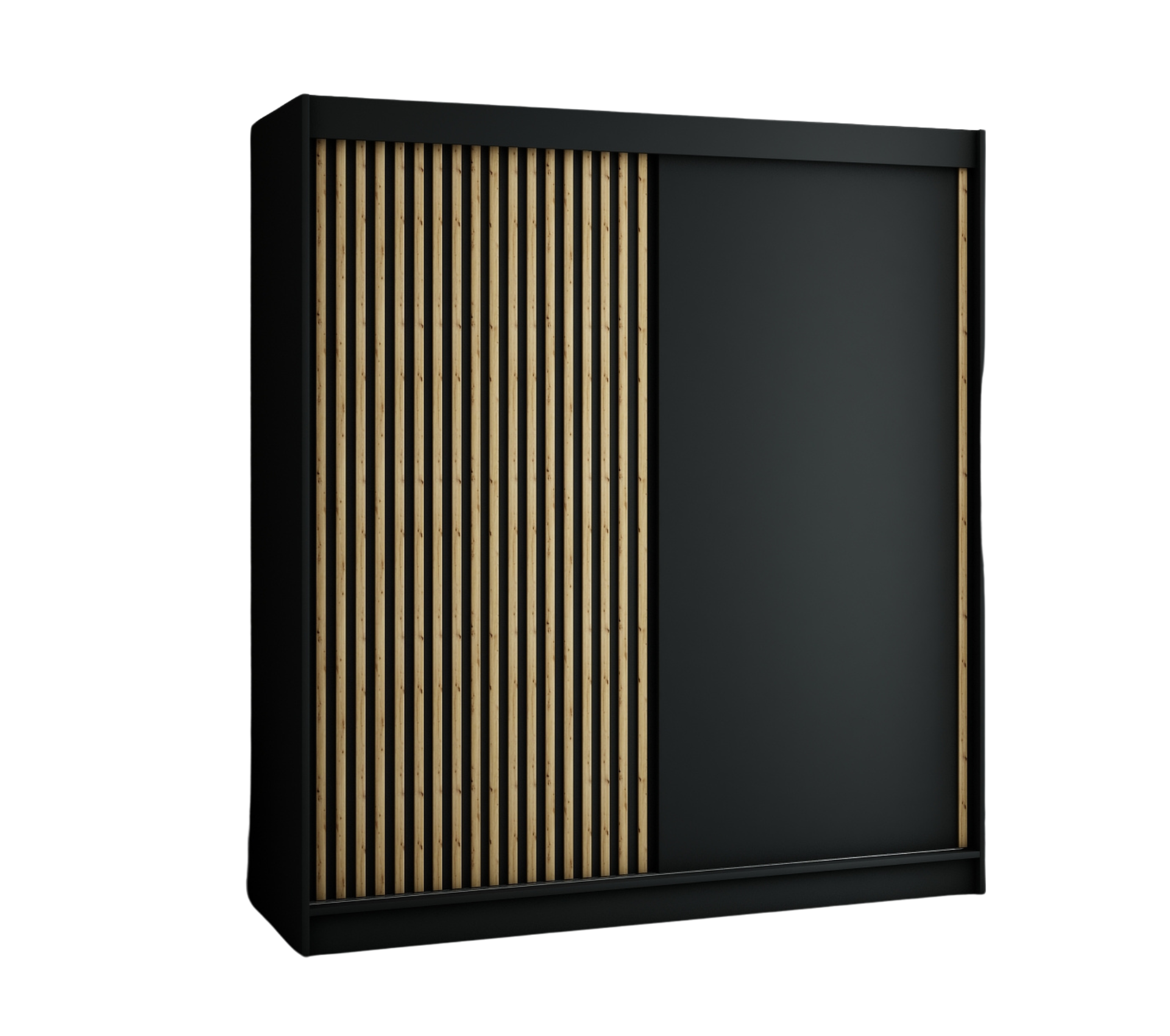 Szafa przesuwna garderoba LAMELO 200 x 62 x 200 cm Czarny - Abiks Meble