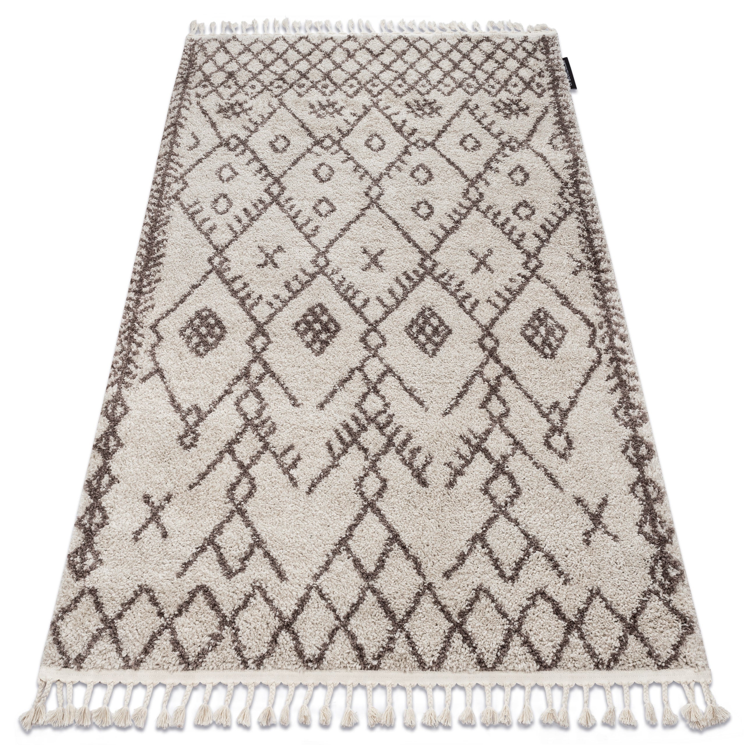 Dywan BERBER TANGER B5940 krem / brąz Frędzle berberyjski marokański shaggy 80x150 cm