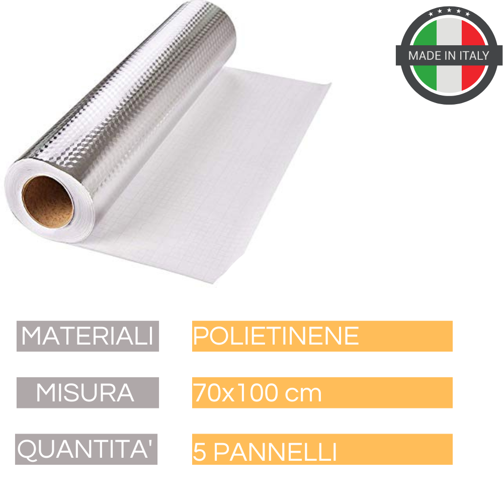 Lot de 5 Panneaux Réflecteurs de Chaleur 70x100cm pour Radiateurs avec Adhésif Double Face - Panneau Réfléchissant de Chaleur - 8