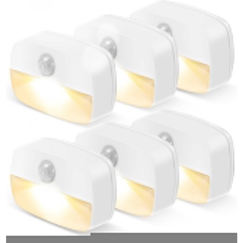 Lampka nocna z czujnikiem ruchu – 6 szt. – Lampka nocna LED do użytku wewnątrz pomieszczeń – Lampka zasilana bateryjnie