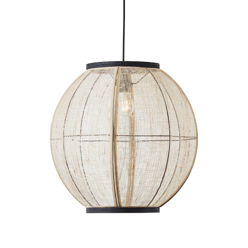 Lampa wisząca ZAIRE kremowo-czarny matowy 1xE27x20W tkanina wym:169,5x47x47cm IP20 Endon