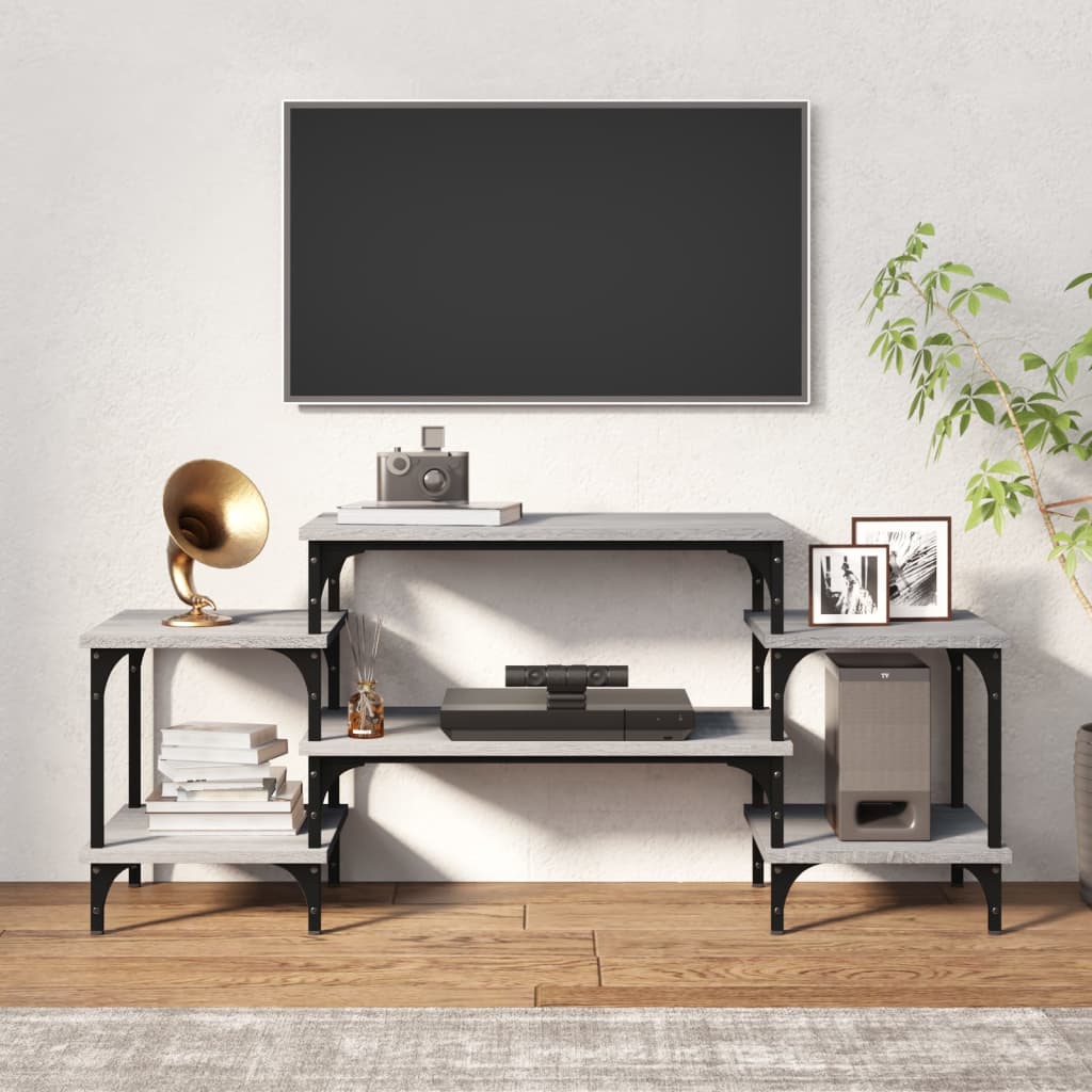Meuble TV Sonoma gris 117x35x52 cm Bois d'ingénierie - COMFORTXL - 2