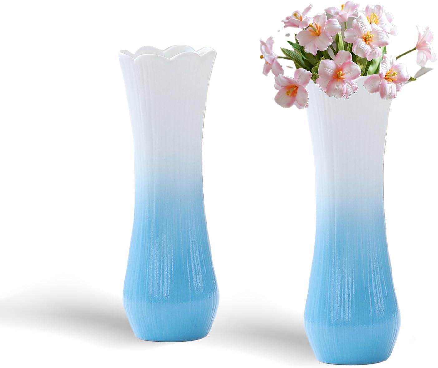 Wazon ceramiczny, wazon ceramiczny Minging, wazon z trawy różanej, nowoczesny wazon ceramiczny (niebieski)