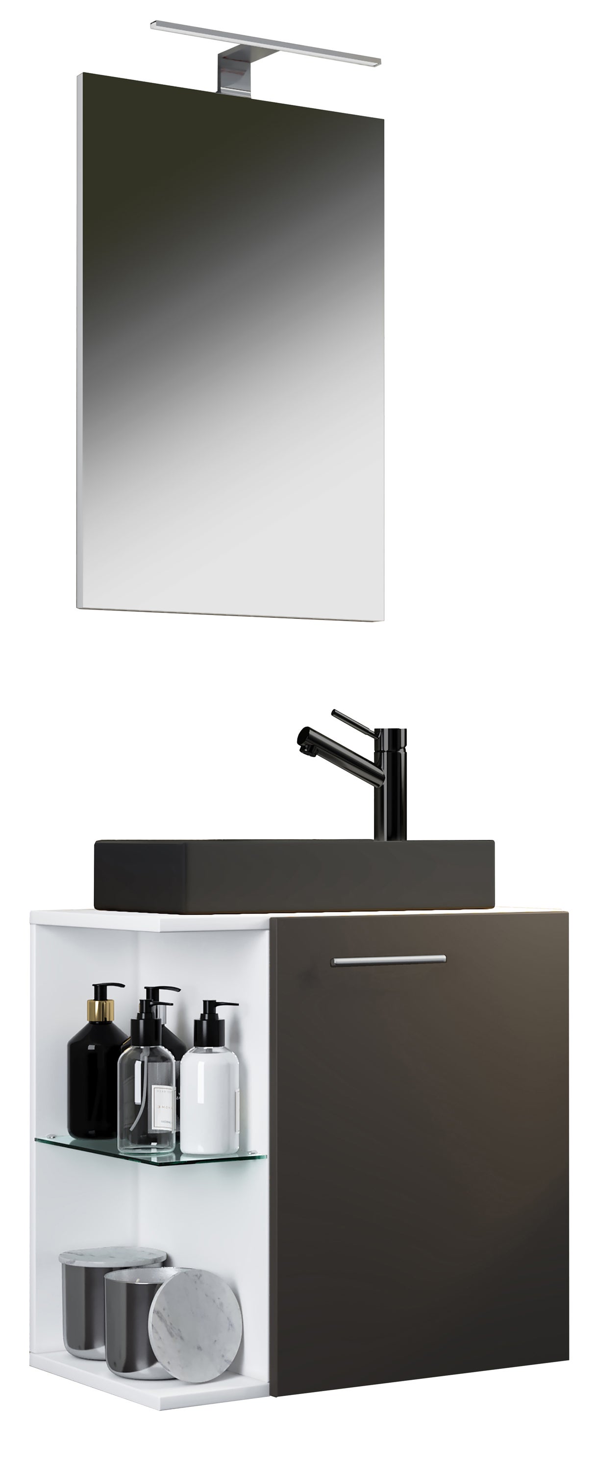 umywalka do mebli łazienkowych Hausa Biały / Antracyt W. 122 x S. 52 x G. 34 cm