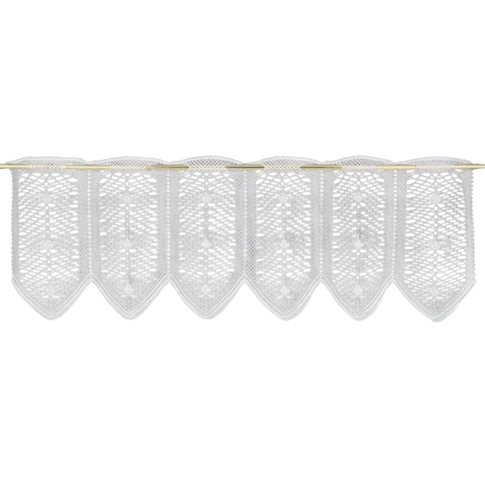 Brise bise en maille dentelle ajourée - Ivoire - 30x120 cm - Polyester ...