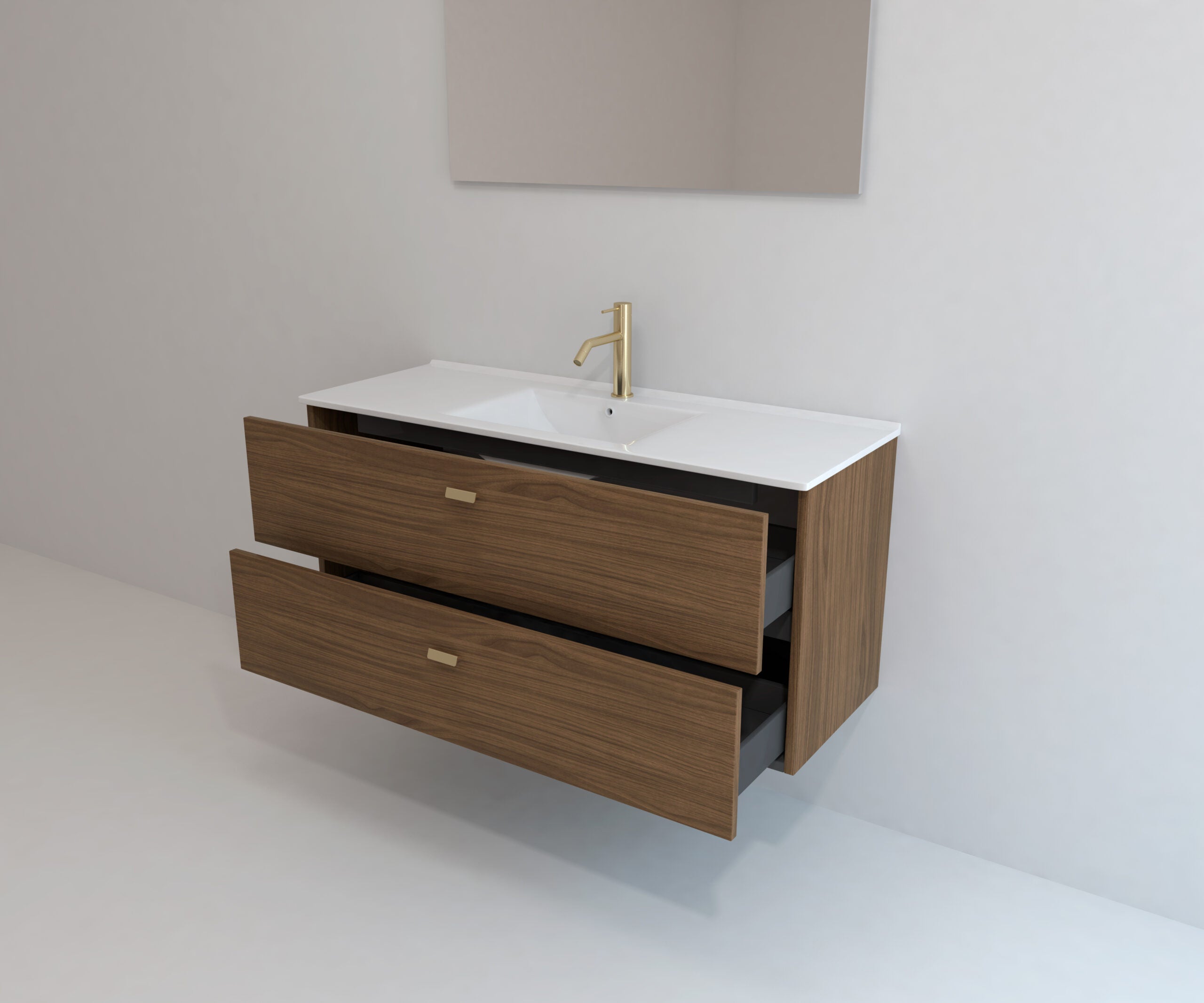 Ensemble de meubles de salle de bain Avantarea GARONNE Noyer 120 cm + lavabo - 5