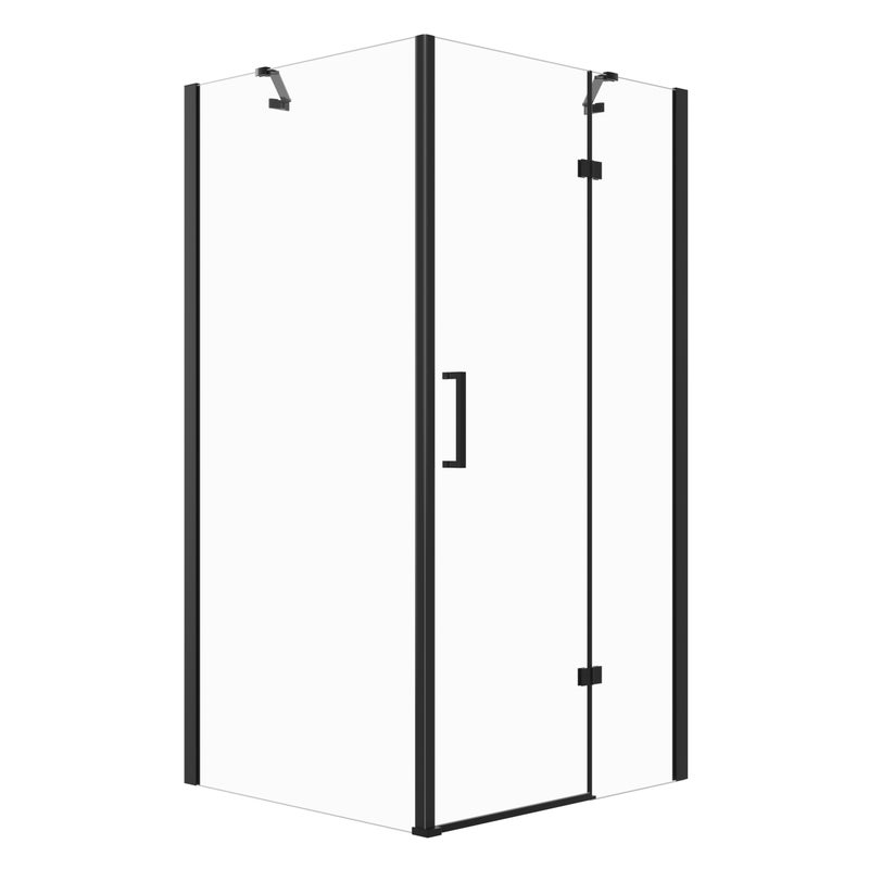 Kabina prysznicowa ROSA prostokątna 80x100cm czarna ze wspornikami SEVANTE