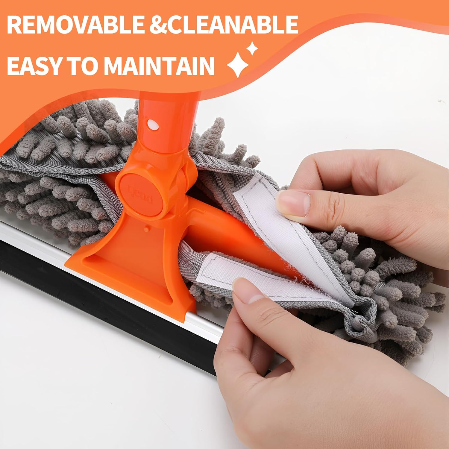 Kit de nettoyage de vitres professionnel 2 en 1 avec raclette à vitres télescopique 240 cm, tête flexible, pour vitres hautes intérieures, gris - 3