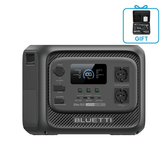 BLUETTI Elite 300 Générateur Électrique Portable, Batterie Nomade LiFePO4 3014,4Wh avec Prises CA 2400 W, Compact pour Secours Domestique, Camping