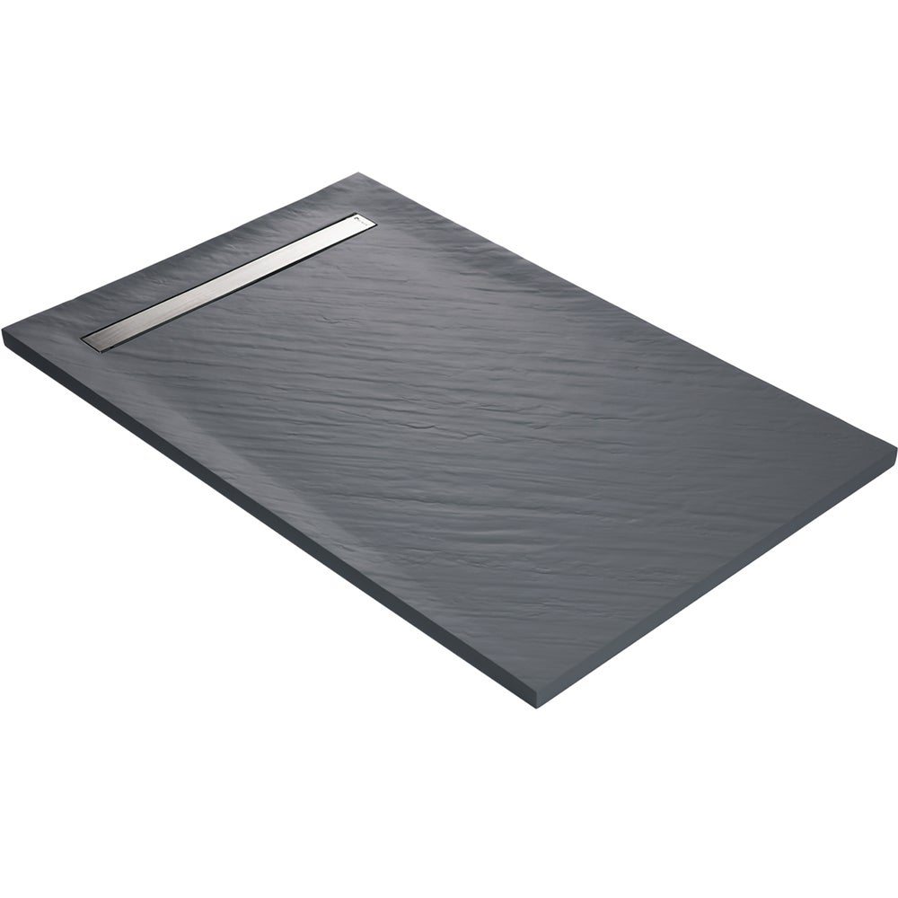 Caillebotis De Douche Gris 55x55 Cm - Tapis Antidérapant Pour Salle De Bain, Piscine Ou Sauna - Plastique Résistant