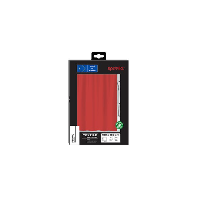 Rideau De Douche Polyester Primo Spirella 120x200cm Rouge