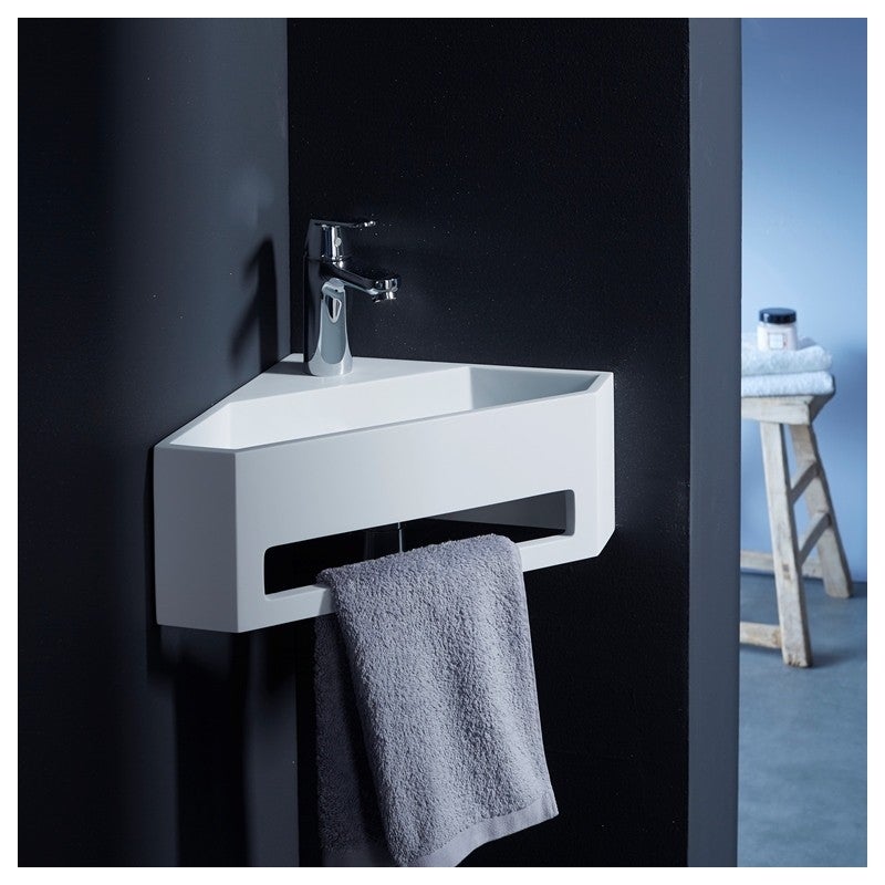 Lave mains d'angle scala pour wc en solid surface - 2