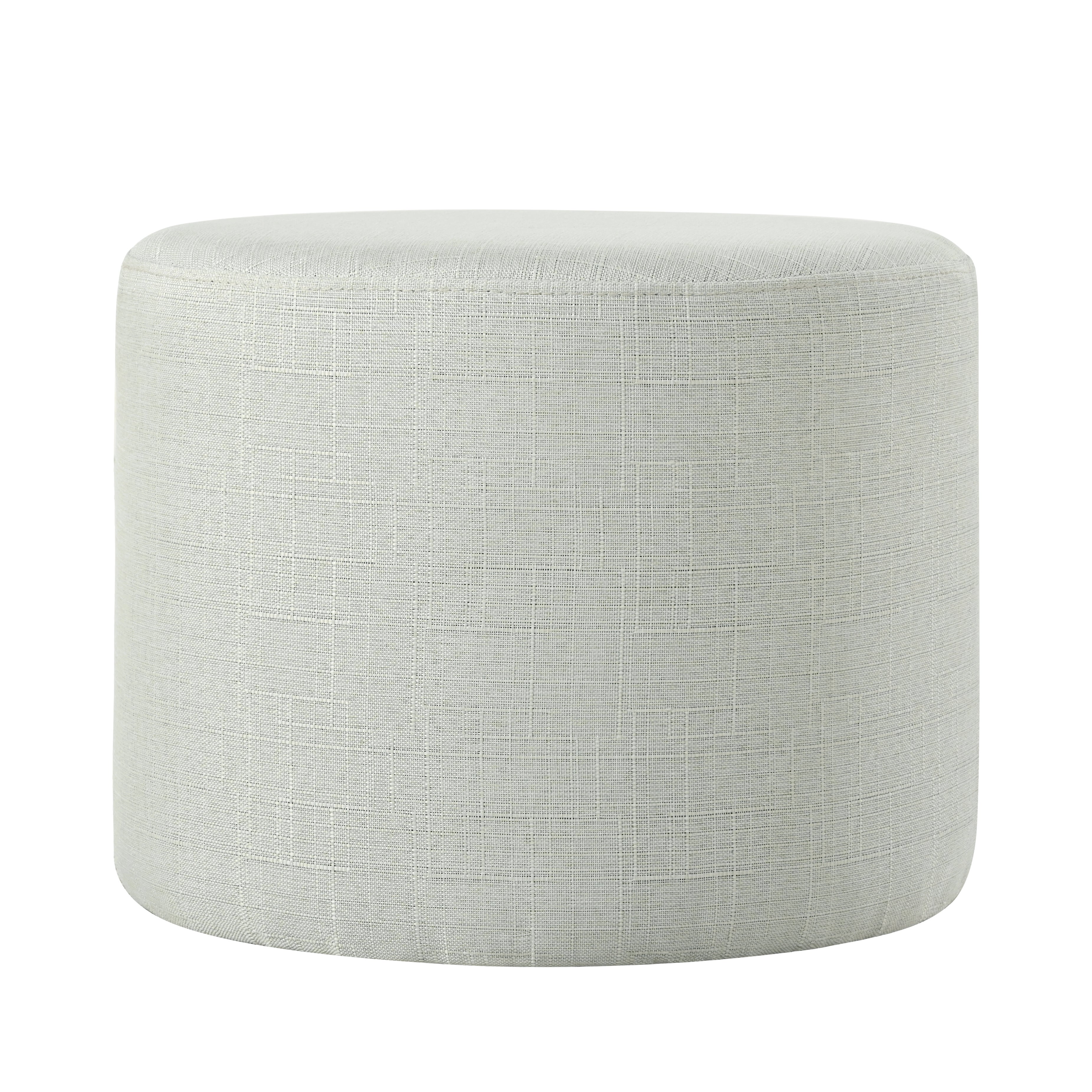 Set di 2 pouf impilabili con contenitore, piano in legno, in lino, beige - 8