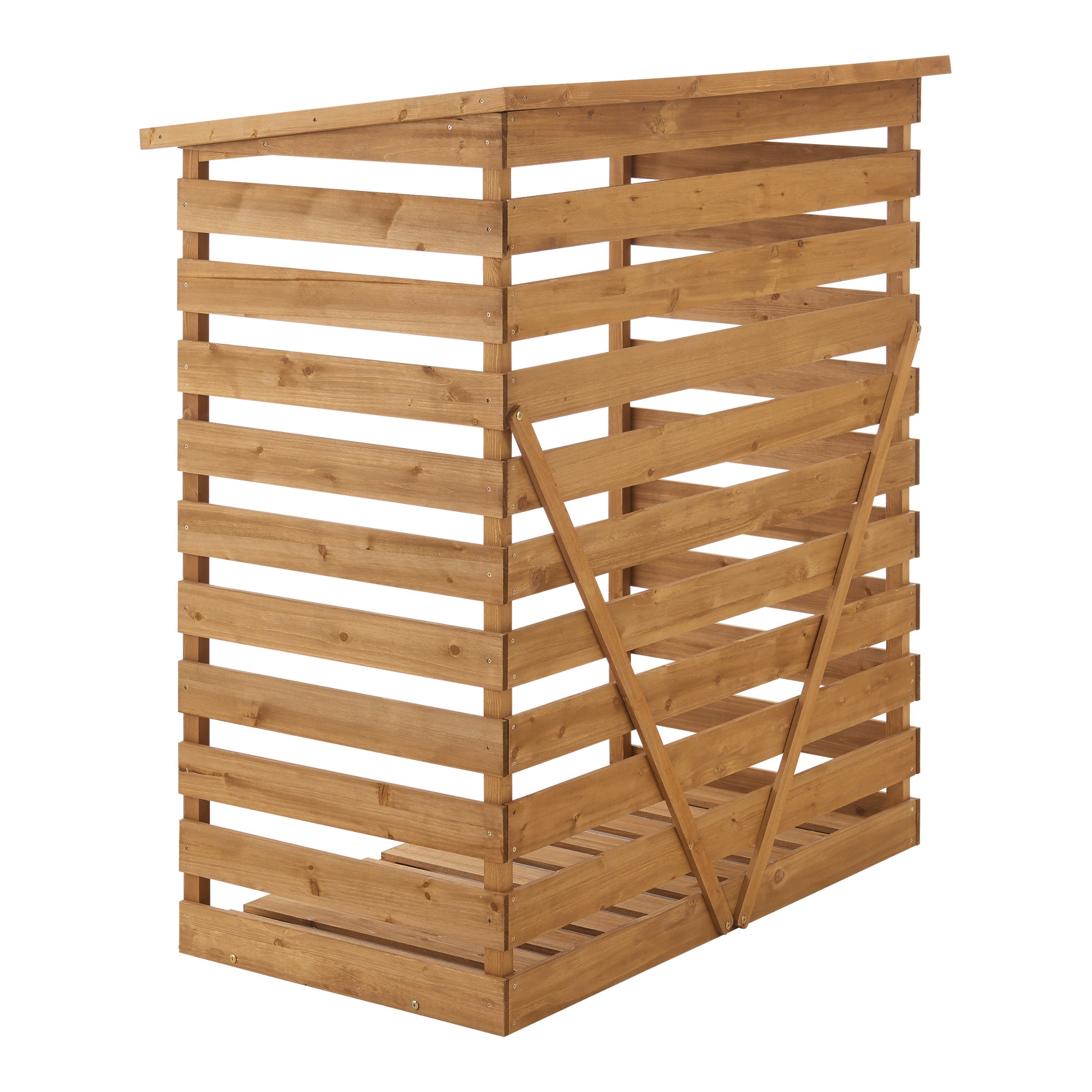 Abri-bûches couvert sapin 123 x 116 x 64 cm [en.casa] - 5
