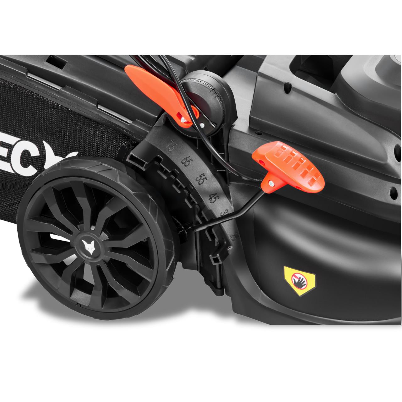 Fuxtec tagliaerba elettrico FX-RME43, 1200W, larghezza 43cm, altezza regolabile 25-75mm, cesto 45L - 8