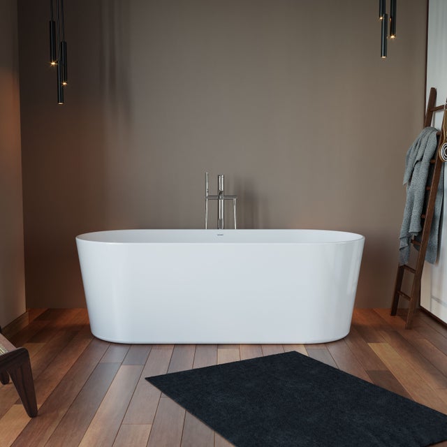 Baignoire rectangulaire - 170 x 75 cm - sans Habillage - avec Pieds - Vidage Chrome - QUADRO
