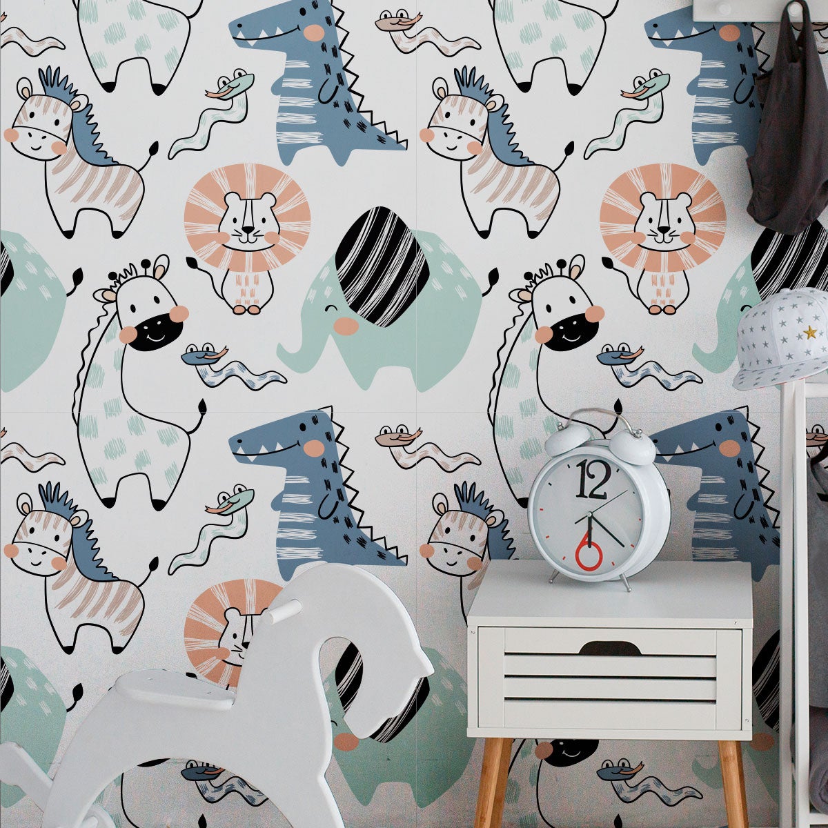 Adesivo carta da parati dei bambini animali della foresta incantata - Sticker adesivo - adesivi murali - 60x60cm - 5