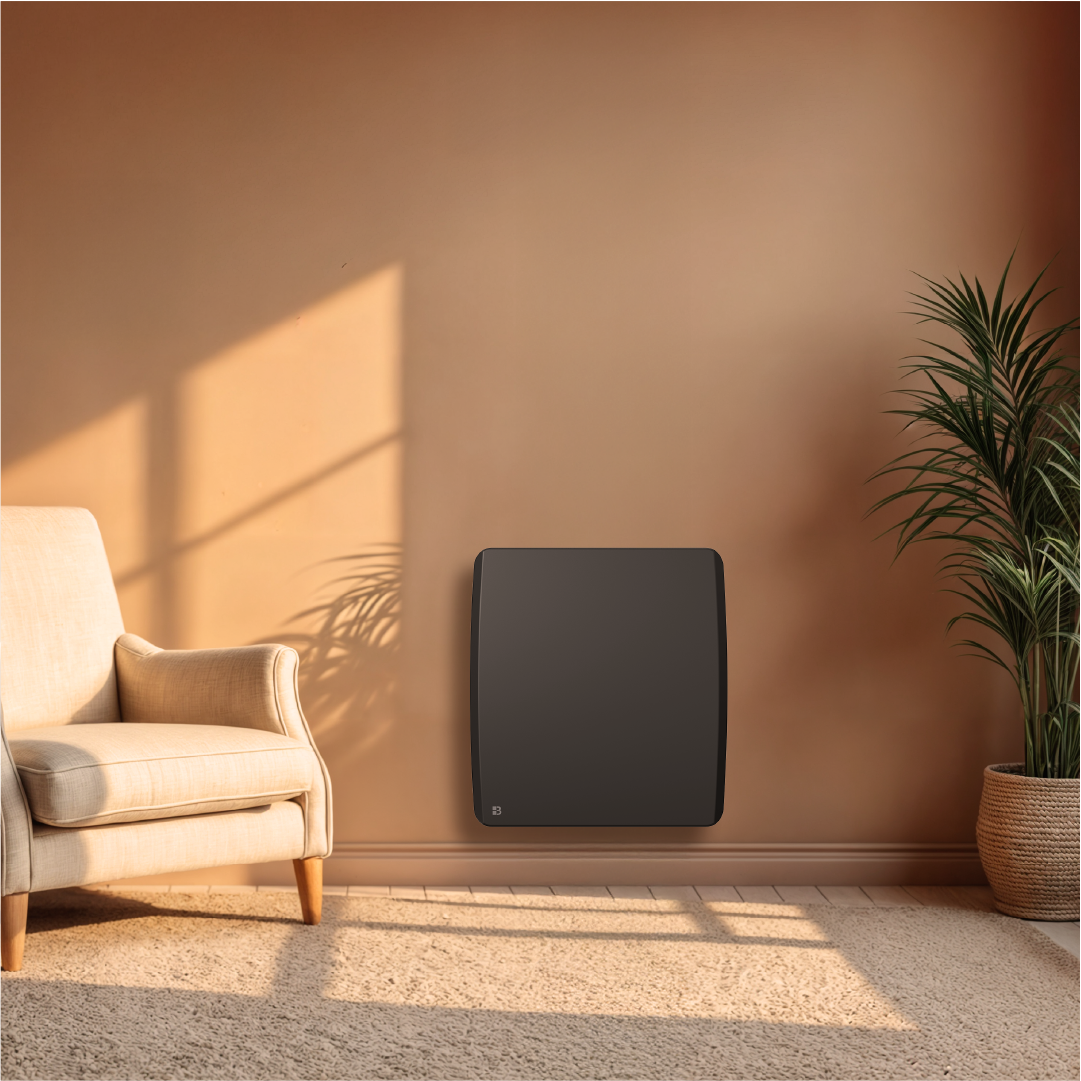 Radiateur électrique fixe à inertie sèche céramique 500W Bestherm ARIA horizontal noir - 2