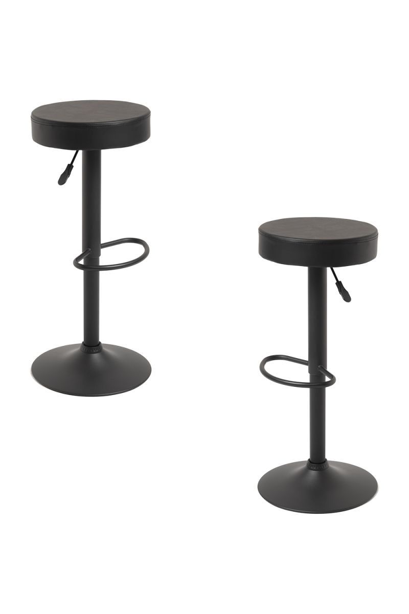 Pack 2 taburetes kros black – taburetes altos ajustables