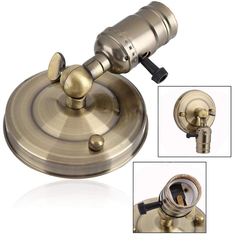 Gniazdo E26, styl retro Edison, regulowana lampa ścienna w stylu retro industrialnym do loftów, kawiarni, kuchni i dekoracji