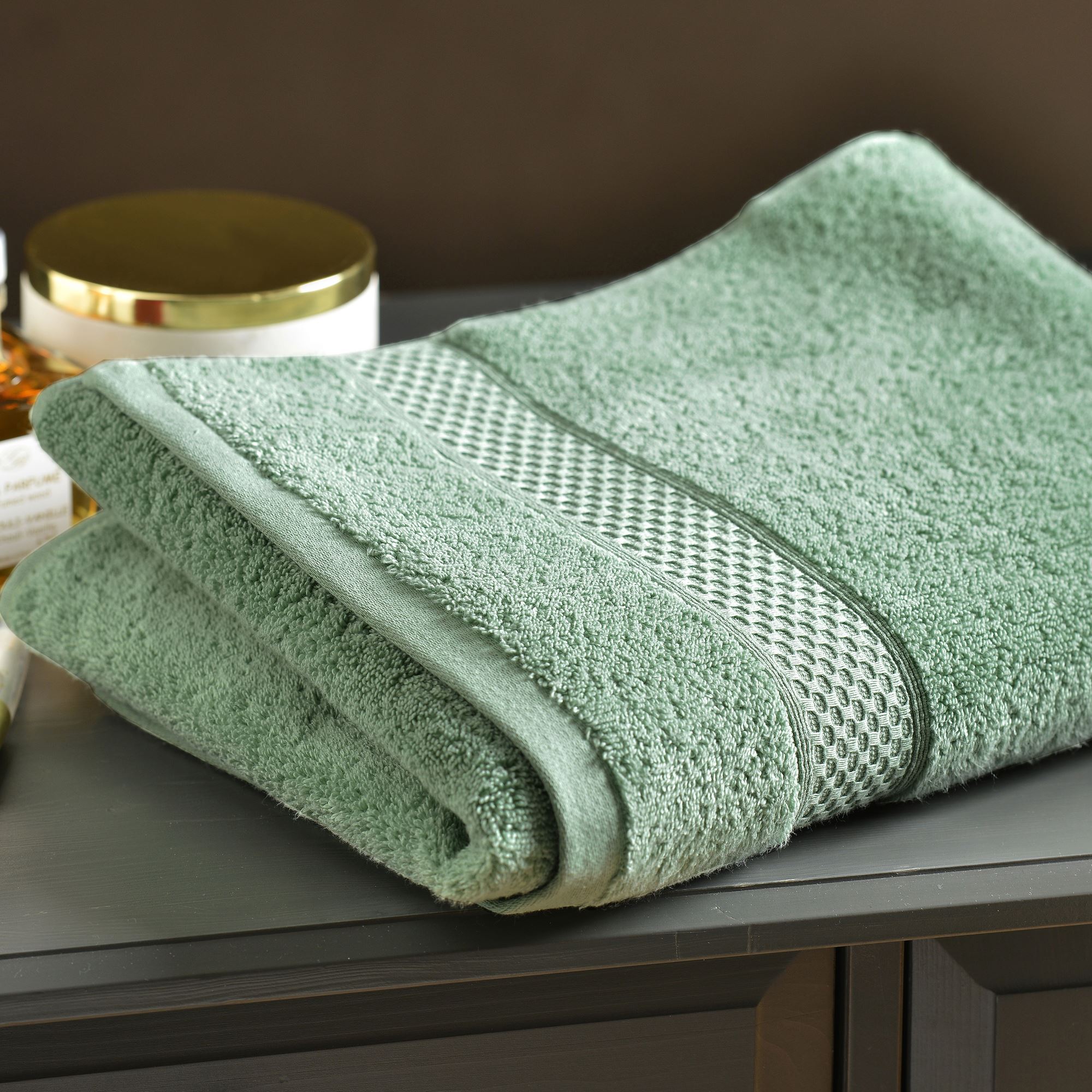 Lot De 2 Gants De Toilette Spa - 100% Coton - 15x21 Cm / 400 G/m² - Très Absorbants Et Doux - Couleur Menthe