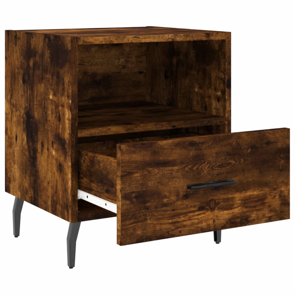 Maison Exclusive - Tables de chevet 2pcs chêne fumé 40x35x47,5cm bois d’ingénierie - 5